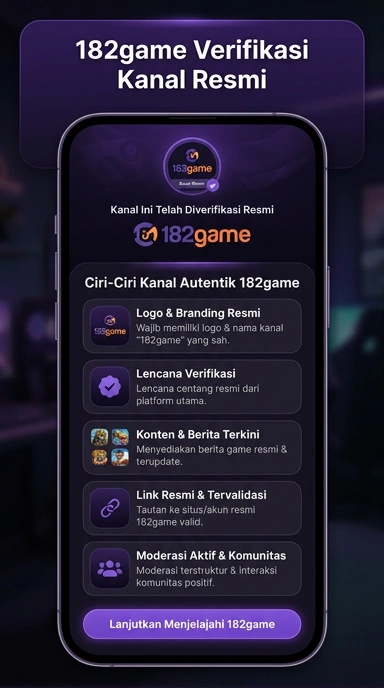 Tampilan kanal resmi 182game