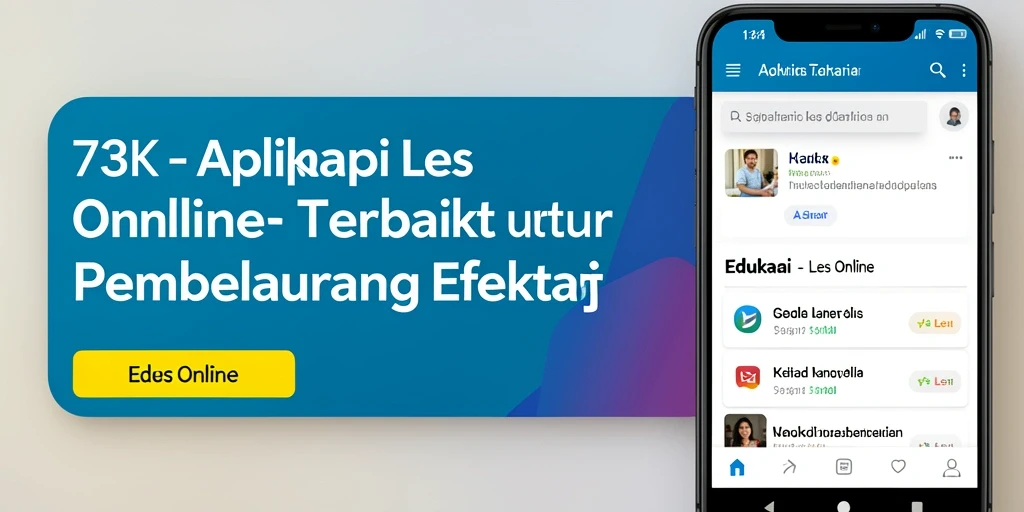 Tampilan utama 73K yang menunjukkan berbagai fitur Les Online.
