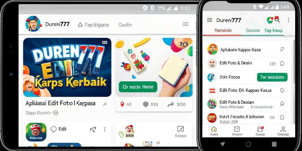 Antarmuka DUREN777 menampilkan alat pengeditan foto kertas kaca yang intuitif.