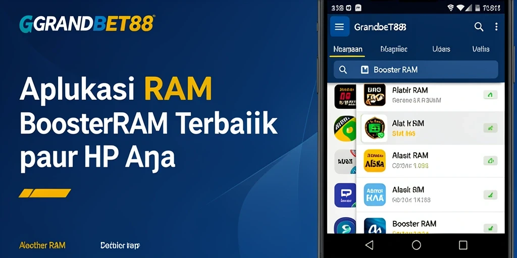 Antarmuka GRANDBET88 yang bersih dan mudah digunakan untuk optimasi RAM.